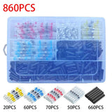 Solder Ring Wire Connectors Heat Shrink Butt Terminals Electrical Connector Kit - Multi - Size V1107-145-99083-MLT-860PCS