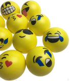 12 EMOJI FACE STRESS BALLS Hand Relief Squeeze Tension Reliever Soft Smiley 70mm V563-EMOJI-STRESSBALLS-1PK
