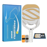 Yellow T700 Carbon Fiber Pickleball Paddle - 16mm Thick - Power Air Aerodynamic Design, PP Honeycomb V888-ELOSUNG56200-2