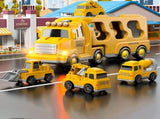 Construction Truck Toys with 6 Mini Cars for Electric Carrier Toy Set V1263-JX-7327
