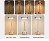 Black Elegant Aluminum Alloy Rechargeable LED Touch Lamp - 3-Color Dimmable Cordless Table Light V888-ELOSUNG27040