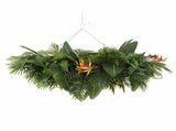 Artificial Hanging Plant Arrangement With Tropical Flowers in a Rectangular Arrangement 100cm x 30cm V637-DP1227403