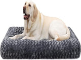 Petluno Large Dog Bed Washable, Calming Crate Mattress with Non Skid Bottom, Fluffy Anti Anxiety V1259-DP01-A-1546