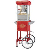 VEVOR Popcorn Popper Machine with Cart Popcorn Maker 850W 8 Oz 48 Cups Red V952-CSBMHJ8OZ850W171EV3