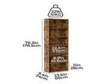 Levede 6 Tier Book Shelf Adjustable Shelves Walnut CH1154-6-WA