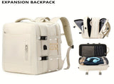 Expansion Backpack Travel Backpack Expandable Storage Multiple Compartments - Black - Size L V1347-DSZ-BP-001-BLK-L