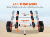 Adjustable Kayak Cart Canoe Boat Carrier 450lbs Load with 12'' Solid Tires V952-S450LBS12INCHFZNLV0