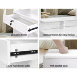 Artiss Dressing Table Stool Set 4 Drawers White FURNI-L-DRESS03-WH-AB