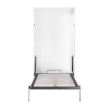 Single Wall Bed in White Gloss Space Saving Murphy Bed Kit with Black Door Handle V63-953801
