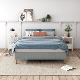 Metal Bedframe Mattress Foundation Single V264-BFS-207F-LGR-SL-1