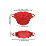 Foldable Silicone Colander Set, Heat Resistant Kitchen Vegetable and Fruit Strainer Basket, Space V1366-AZ2-W-17250