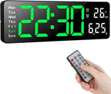 Digital Clock - Wall Clock - LED Display - 13-inch LED Digital Clock - Remote Control - Modern V1188-MS-313-0402