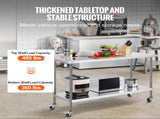 24 x 60 x 40 Inch Stainless Steel Work Table, Commercial Food Prep Worktable with Casters, Heavy V952-CFBXGGZTLCDJBPWUXV0