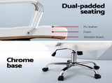 Artiss Office Chair Seat PU Work Computer Desk Chairs OCHAIR-H-5901-WH