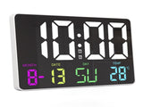Digital Wall Clock Remote Control RGB Colorful Adjustable Five Speed Brightness LED Calendar V1294-YM0901-3115230101711