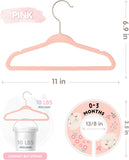 Baby Hangers, 11 Inch Velvet Kids Hangers with 6 Pcs Clothes Size Dividers, Infant Toddler Nursery V1258-DP02-C-342