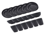 Wheat Straw Tableware Set Plate Dishes Water Cup Bowl Black V1294-YM0901-3118240128411