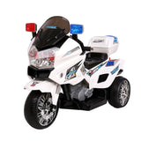 Rigo Kids Electric Ride On Patrol Police Car BMW-Inspired S1K 6V Battery White RCAR-MBIKE-POLICE-WH