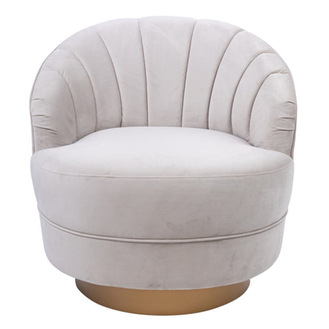 Bronte Fabric Swivel Occasional Chair Lounge Seat Cream V315-VOL-VALD-01