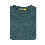100% SHETLAND RAGG WOOL CREW Round Neck Knit JUMPER Pullover Mens Sweater Knitted - Sherwood - S V563-SW-CN-SHD-32-S