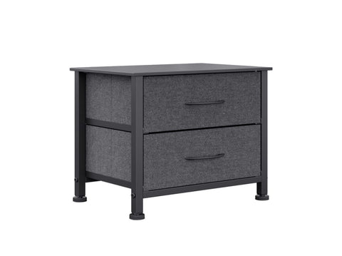 Levede Storage Cabinet Chest of 2 Drawers Dark Grey CH1052-DG_NZ
