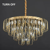 BAMDECOR C3345 Modern Luxury Crystal-leaf Chandelier LED Fashion Creativity Pendant Ceiling V255-BAM-C3345-80
