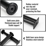 Furniture Legs Black 4 pcs Adjustable 18-30 cm with 18 Screws Metal Cabinet Feet for Sofa Table V1188-SU-M912-526