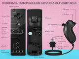 Wii Remote Controller ,Wii Controller with Nunchuck,Compatible with Nintendo Wii/Wii U,Black V1370-AZ4-08258