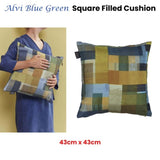 Bedding House Alvi Blue Green Square Filled Cushion 43cm x 43cm V442-HIN-CUSHION-ALVI-BLUEGREEN-SQ