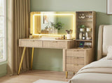 Artiss Dressing Table LED Vanity Desk Charging Station Wood FURNI-L-DRESS10-WD-AB