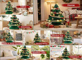 Jingle Jollys Paper Christmas Tree 62CM w/ Star Topper LEDs Xmas Decorations Kit Home Office Green PAPER-XMAS-TR-53-GN