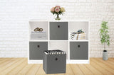 SORTI 33x33x27 CM Grey 6-Pack Foldable Storage Cubes - Fabric Bookcase Organizers for Toys and More V510-333733_DARK_GREY_6X_V2