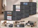 8 Pack 60L Clothing Packing Bags Black Zipper, Full Set For Large Family Wardrobe Sorting V1221-XM-LB1869-GM68