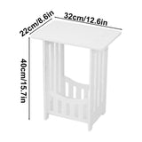 Side Table Night Stand, 2 Tier Narrow End Table with Display Shelf,Small Bookcase Bookshelf, Simple V1366-AZ2-W-12392