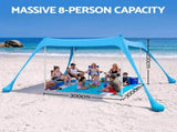 Weisshorn Beach Tent Sun Shelter UPF 50 Shade 3x3m for 8 Person Outdoor TENT-C-BEA-SHELTER