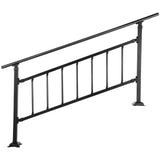 Iron Handrail Stair Railing Hand Rail Kit 1-4 Steps Outdoor Black w/ Bars V952-TZFGZXSLZFSD4JWFNV0