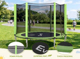 Everfit 6FT Kids Trampoline Round Rebounder with Enclosure Net Green TRAMPO-D-6FT-GN