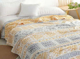 59" x 79" Bohemian 100% Cotton Reversible Throw Blanket - 3-Layer Washed Muslin Gauze Breathable V888-ELOSUNG55369