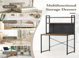 CARLA HOME Computer Desk with Hutch Shelves and Pegboard - Brown - Rustic - Steel V178-36436