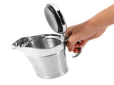 750ML Gravy Boat 304 Stainless Steel Sauce Jug Double Walled Steak Sauce Pot with Lid V1294-YM0716-3118220143511