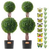 2 Pack 91.4cm Artificial Boxwood Topiary Tree Faux Plant UV Decor In/Outdoor V952-HYMRGXJS48YCKHMZUV0