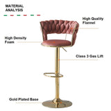 SERENIT Red Bean Brown Velvet Seat Kitchen Breakfast Bar Stools Counter Height Barstools with Back V255-GP1763-REDBROWN