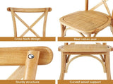 Artiss 4x Dining Chairs Rattan Wooden Kitchen Accent Chair Cafe Lounge Rubber Wood DINC-G-RA-NTX4