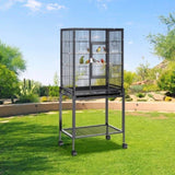 54 inch Standing Large Bird Cage, Carbon Steel Flight Bird Cage for Parakeets, Cockatiels, Parrots, V952-YTSNL251753I8188WV0