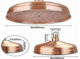 Copper High Pressure Rain Shower Head 20cm 8 Inch Adjustable Angle Fixed Mount Gold V1188-XJEE-34643-1