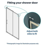 140-150cm Adjustable Wall to Wall Sliding Glass Shower Door in Chrome V63-846971