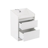 Artiss Bedside Table Nightstand with Charging Station 2 Drawers LED White FUR-S-BS-LED-WH