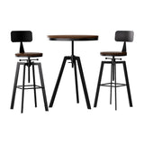 Artiss Bar Table and Stools Set Dining Desk Industrial Kitchen Chairs Cafe Pub BA-TAB-CHR-SET-RETRO