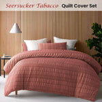 Accessorize Seersucker Tobacco Polyester Quilt Cover Set Queen V442-HIN-QUILTCS-SEERSUCKER-TOBACCO-QS