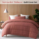 Accessorize Seersucker Tobacco Polyester Quilt Cover Set Queen V442-HIN-QUILTCS-SEERSUCKER-TOBACCO-QS